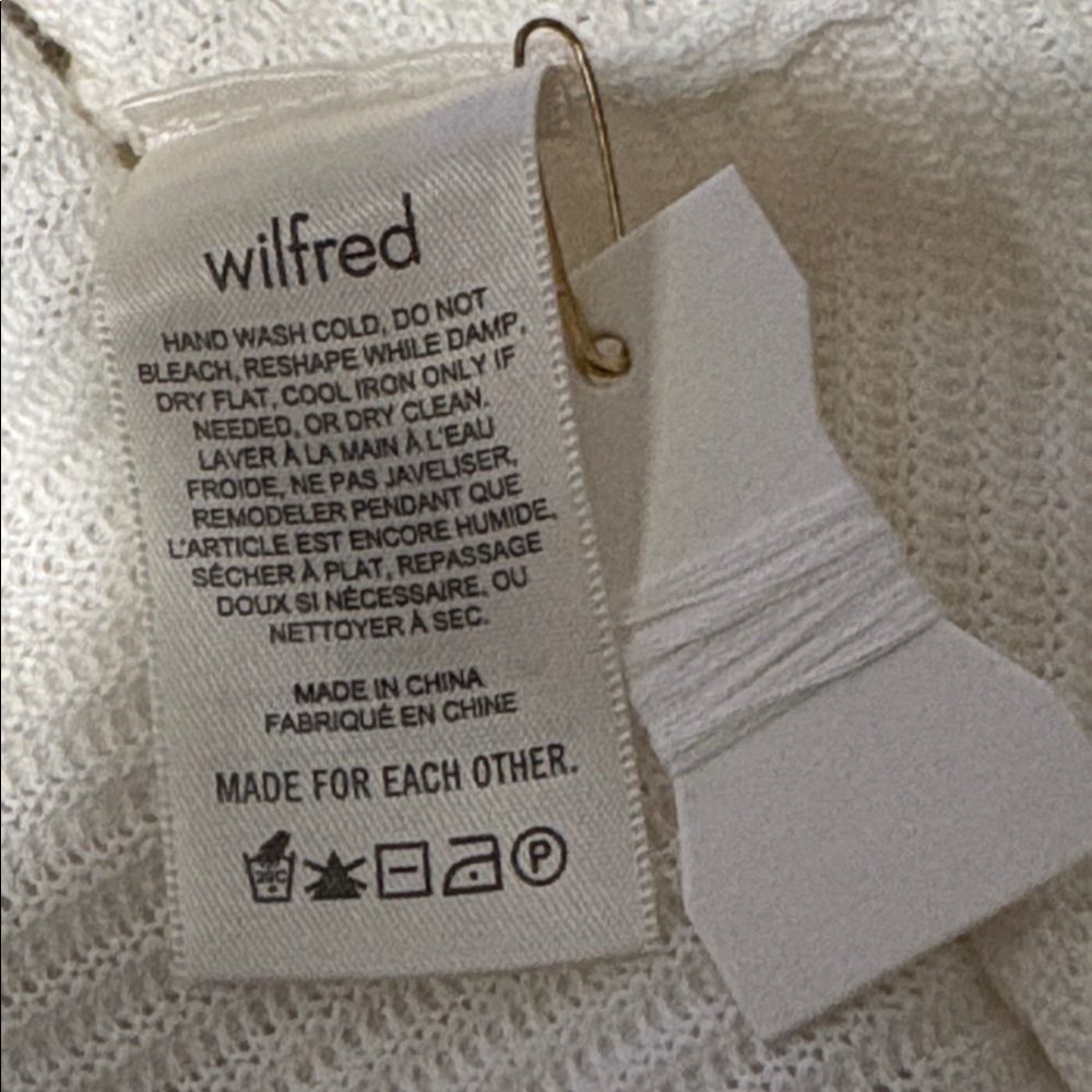 Aritzia Wilfred Santorini Cropped Textured Cream Knit Cardigan - Picture 10 of 11